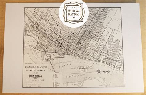 Old Map of Montreal Antique Map Print on Eco Bamboo Paper Canadian Made ...