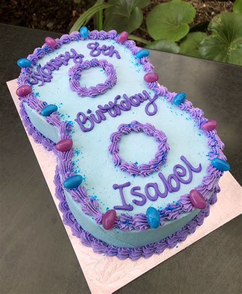 Number Cake Purple & Blue - Kidd's Cakes & Bakery