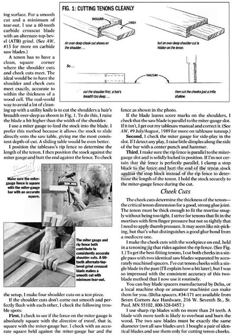 Table Saw Tenon Jig Plans • WoodArchivist