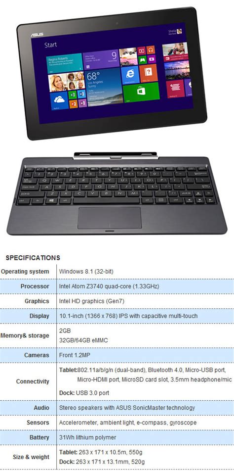 Asus Announces Transformer Book T With Detachable Display Cdrinfo