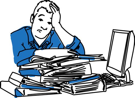 Stressed Studying Student Clipart