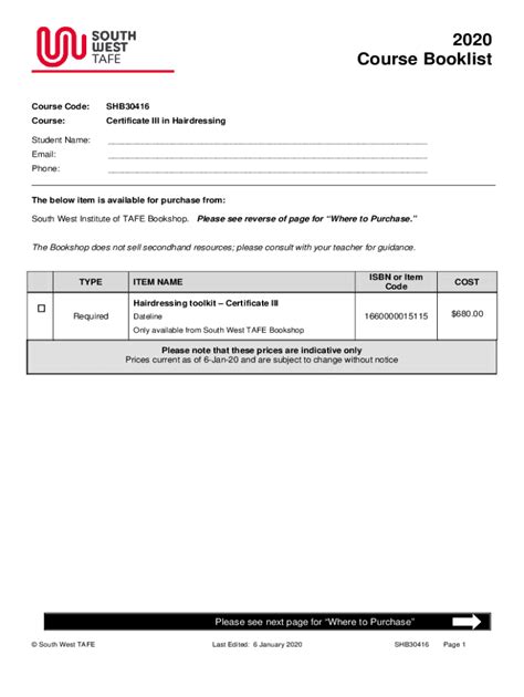 Fillable Online Certificate Iii In Hairdressing Shb Fax Email