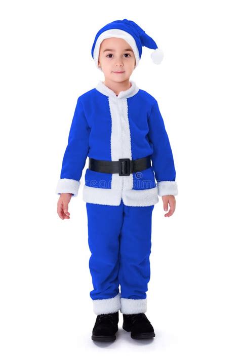 Little Boy In Blue Santa Claus Costume Stock Images - Image: 34360174