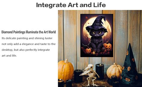 Amazon Igoodom Halloween Cat Diamond Painting Art Kit For Adults