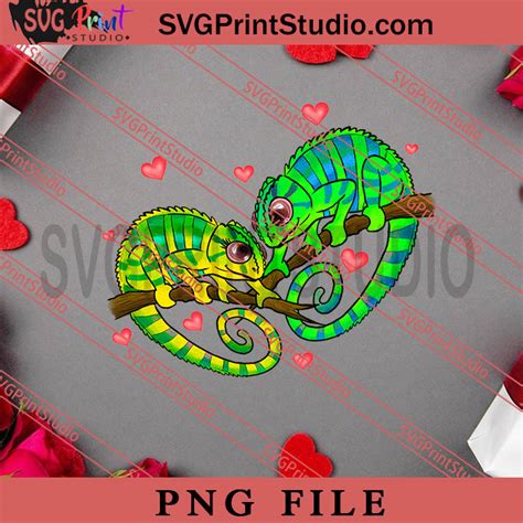 Valentines Day Chameleon Couple Png Happy Vanlentine S Day Png