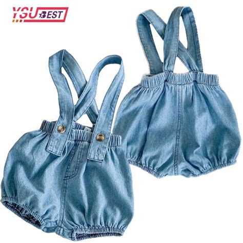 Baby Denim Romper Sommer Neugeborene M Dchen Jungen Unisex Rmel Tasche