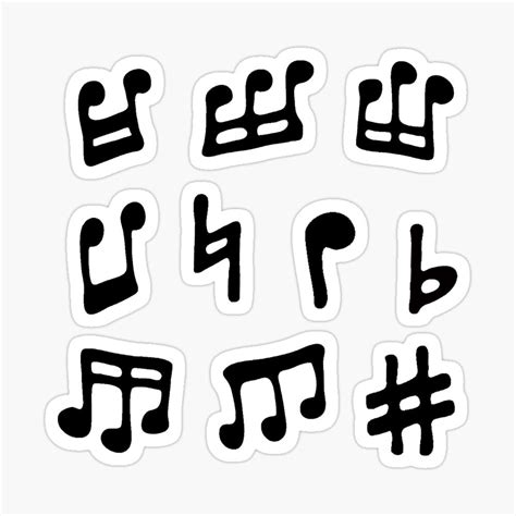 Music Notes In Black Sticker For Sale By Havocgirl Music Notes