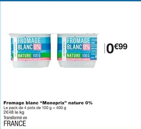 Promo Fromage Blanc Monoprix Nature 0 Chez Monoprix ICatalogue Fr