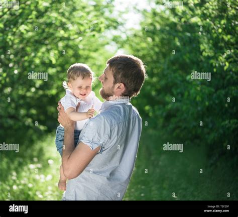 happy father son garden  res stock photography  images alamy