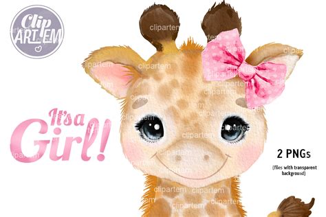 Pink Baby Giraffe Cartoon