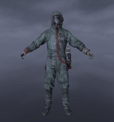 Fallout 4 Institute Scientist Cleanroom suit 3D model rigged | CGTrader