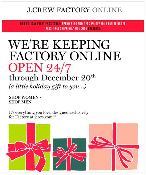 J Crew Aficionada J Crew Email Factory Online Will Stay Open Through