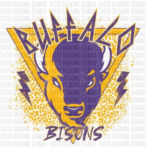 Buffalo Bisons Mascot PNG Lightning Bolt Leopard - Etsy