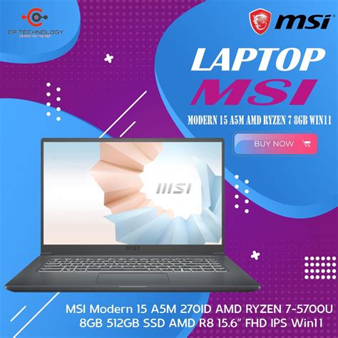 Jual Msi Modern A M Id Amd Ryzen U Gb Gb Ssd Fhd