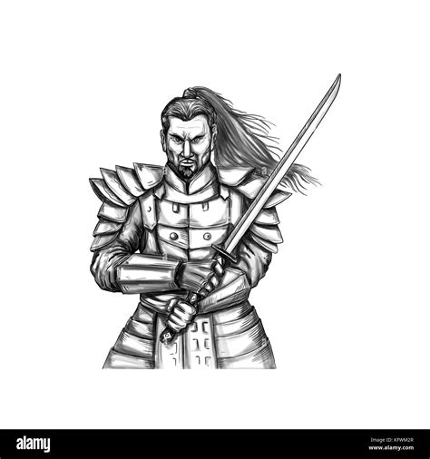 Samurai warrior drawing katana sword hi-res stock photography and ...