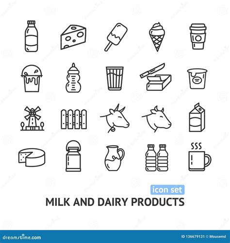 Milk Dairy Products Signs Seamless Pattern Background On A White