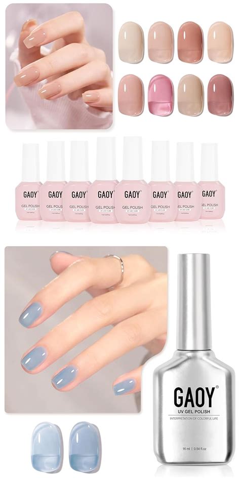 Amazon GAOY Jelly Nude Blue Gel Nail Polish 16ml Sheer Neutral