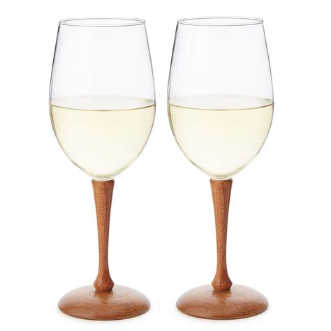 Wood Stem Champagne Flutes Set Of 2 Mesquite Wood Uncommongoods