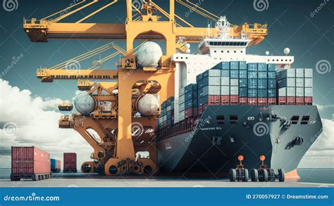 The Future Of Efficiency At Container Ports LOGISTIC Stock Illustration