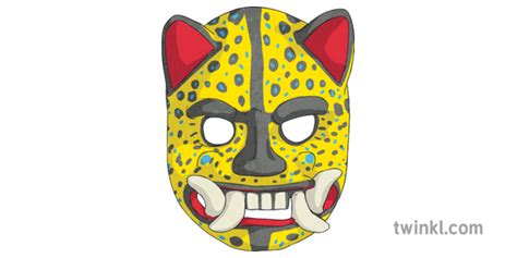 Mayan Event Jaguar Mask Illustration Twinkl