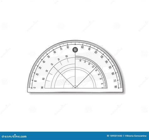 Protractor Angle Degree Round Ruler Vector Math Geometry Transparent