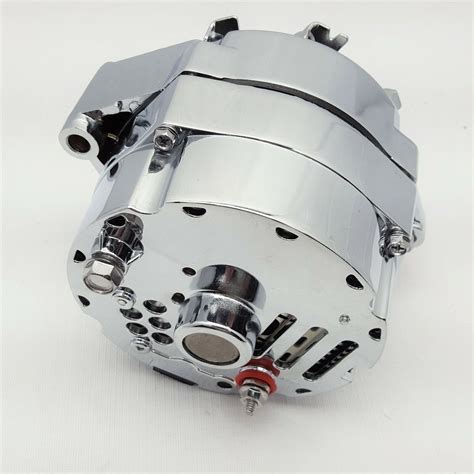 Small Block Chevy Chrome Alternator W Polished Aluminum Bracket Sbc