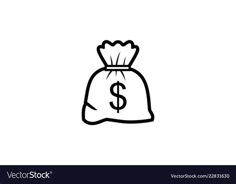 Money bag logo Royalty Free Vector Image - VectorStock