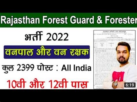 RSMSSB Forest Guard Forester Recruitment 2022 Rajasthan Forest