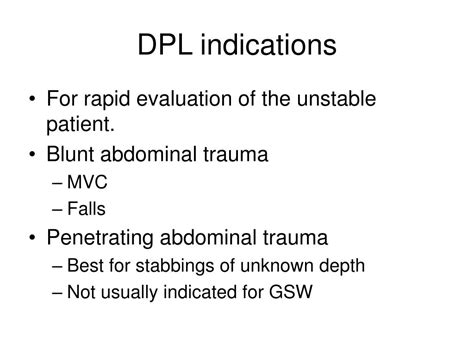 Diagnostic Peritoneal Lavage: A Review Of Indications,, 45% OFF