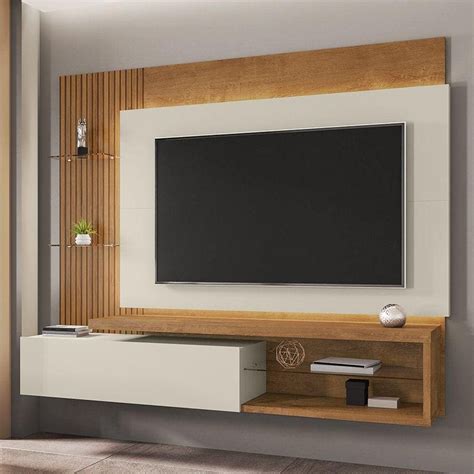 Painel Para TV Ate 55 Polegadas Atlas 6 Prateleiras Vidro