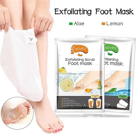 Pair Lemon Exfoliating Foot Mask Moisturizing Hydrating Whitening Feet