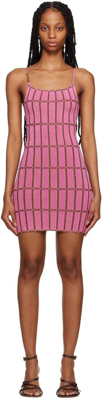 Pink Le Raphia La Robe Maille Malha Minidress By JACQUEMUS On Sale