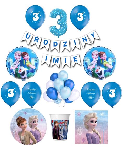 Zestaw Balony Frozen Kraina Lodu 3 Urodziny Imię 11517931783 Allegro pl