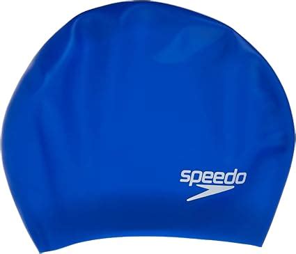 Amazon Speedo Unisex Adult Swim Cap Silicone Long Hair Blue One