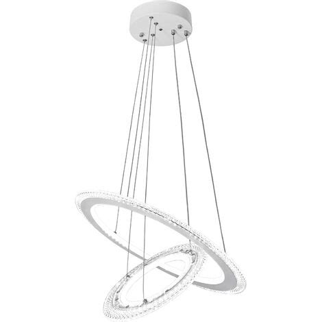 Aufun Lustre Led Moderne W Lampe Pendante En Cristal Anneaux