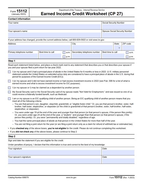 Earned Income Credit Worksheet Form Fill Out And Sign Printable Worksheets Library