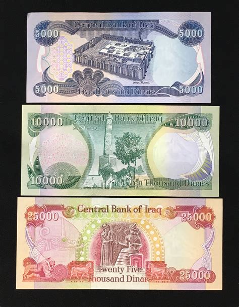 Iqd Banknote Set Iraqi Dinar Note Iqd Iqd Banknotes