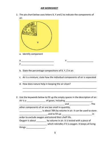 Air Worksheet Teaching Resources