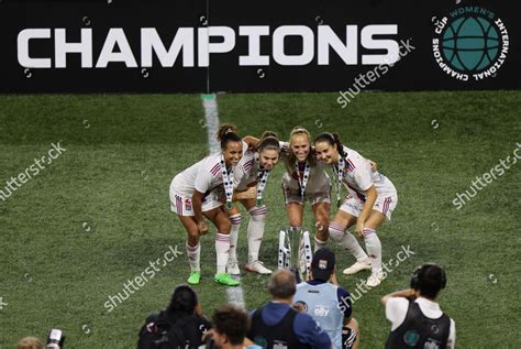 Olympique Lyonnais Players Celebrate Trophy After Editorial Stock Photo ...