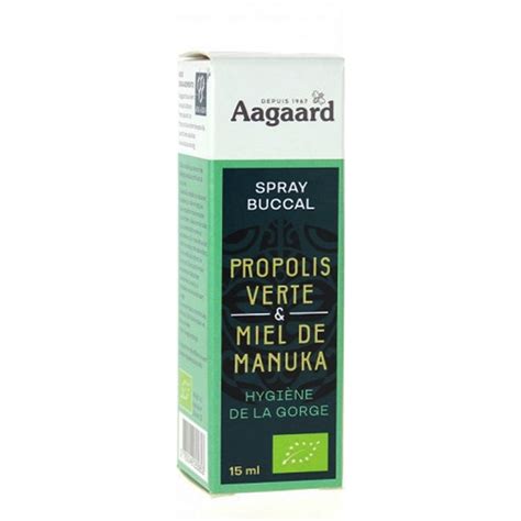 Spray buccal à la propolis verte et au miel de Manuka 15ml Aagaard