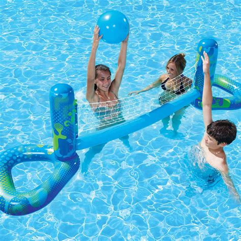 Poolmaster Inflatable Swimming Pool Volleyball Game Set Includes Net