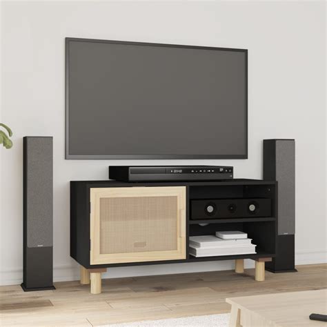 Meuble Tv Meuble Hi Fi Meuble Tv Noir X X Cm Bois De Pin