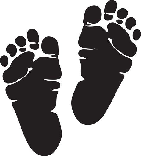 Baby Footprints Clipart Hd Png Black Baby Footprints Off