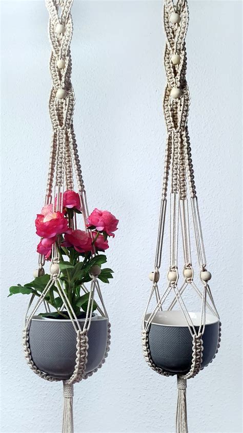 DIY Macrame Air Plant Hanger With Beads EASY Square Knot Design Diy