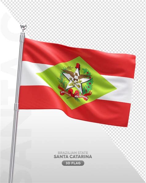 Premium PSD Realistic 3d Flag Of Santa Catarina Brazilian State