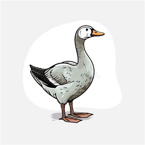 Goose Hand Drawn Illustration Goose Vector Doodle Style Cartoon