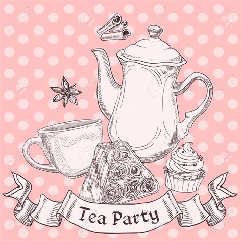 Tea Party Clipart Teatime Clipart Printable Tea Party Vintage