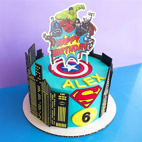 Artfetti Macarons On Instagram “🦸‍♂️⭐️🦸‍♀️ Super Hero Theme Cake Now Available On Our Website