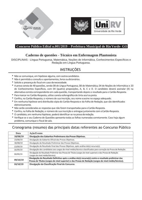 Pdf Caderno De Quest Es T Cnico Em Enfermagem Plantonistal Ngua