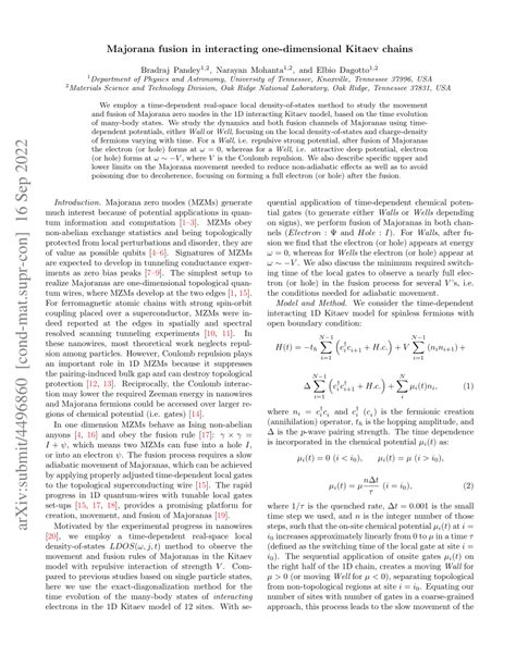 Pdf Majorana Fusion In Interacting One Dimensional Kitaev Chains